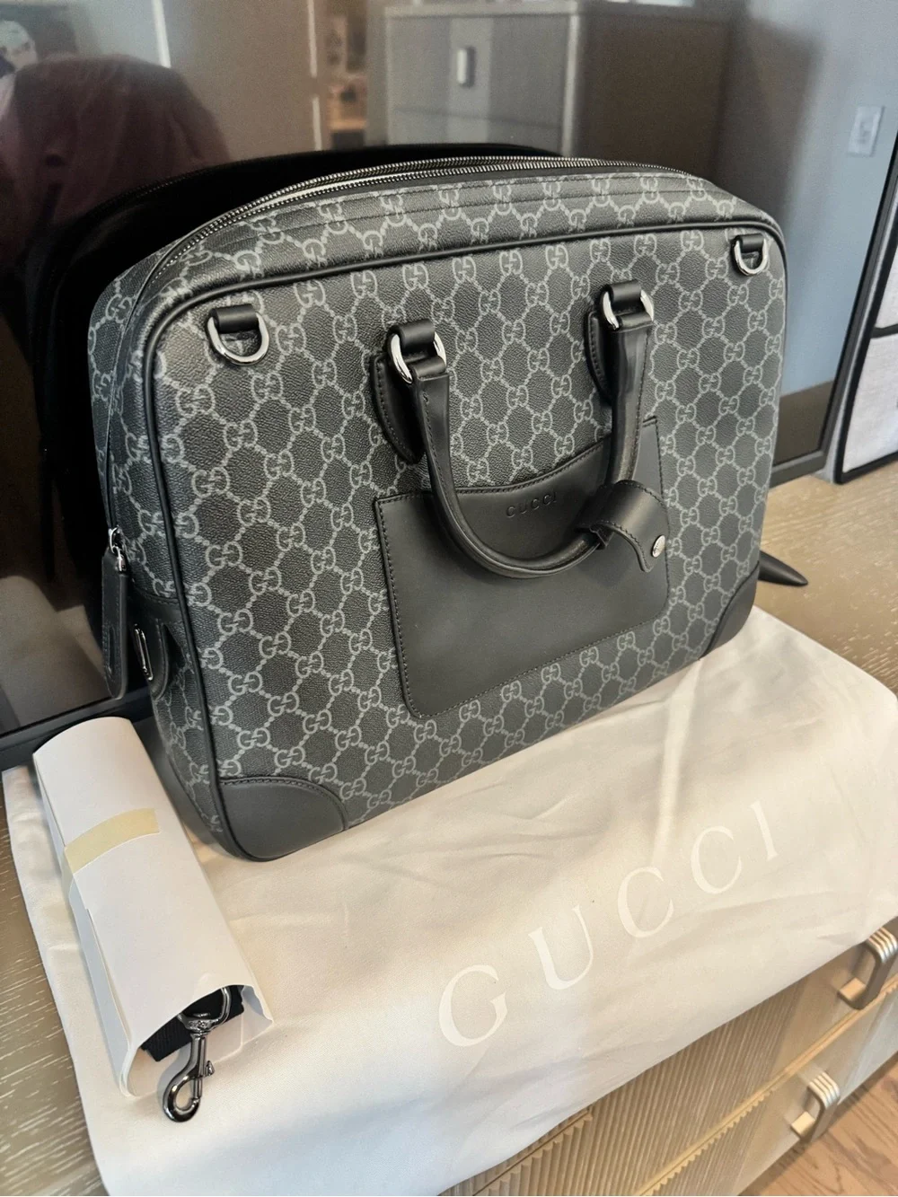 [BRAND NEW] Gucci GG Emblem Briefcase